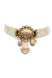 Ivory Blush Lotus Pearl Choker Set