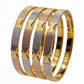Tri-Tone Diagonal Gleam Bangle Set