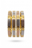 Tri-Tone Diagonal Gleam Bangle Set