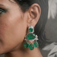 Bridal Pear Drop Emerald Necklace Set