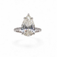 The Solitaire Muse — Pear-Cut Diamond Engagement Ring with Pavé Band