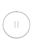 Classic Silver Tennis Necklace & Earring Set