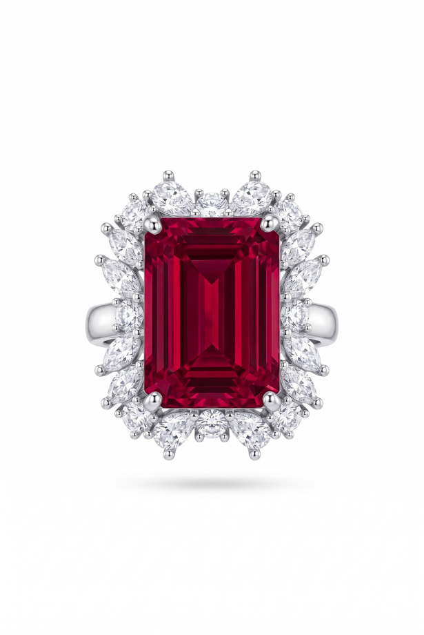 Imperial Ruby Red Doublet Statement Ring