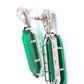 Emerald Green Elongated Drop Earrings- 925 Sterling Silver