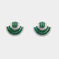 Emerald Radiance Stud Earrings | Invisible Setting with Cubic Zirconia