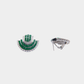 Emerald Radiance Stud Earrings | Invisible Setting with Cubic Zirconia