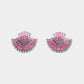 Pink Princess Fan Stud Earrings
