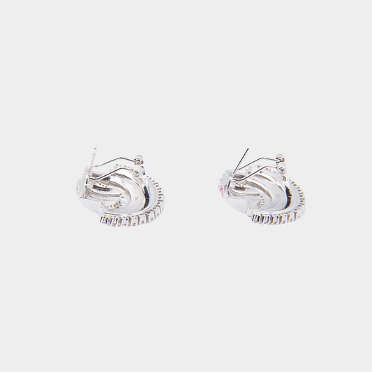 Pink Princess Fan Stud Earrings