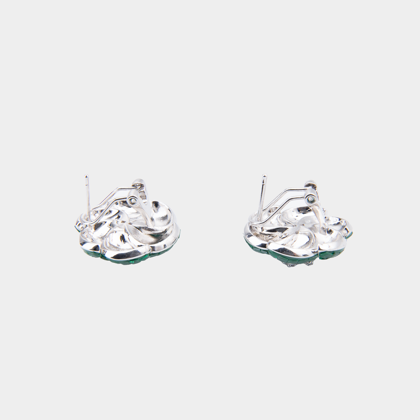 Emerald Bloom Floral Stud Earrings