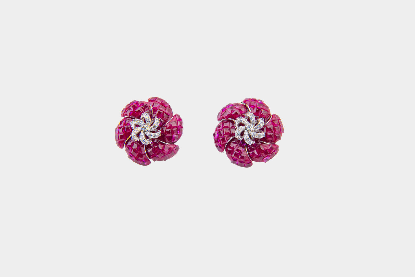 Ruby Rosé Floral Stud Earrings