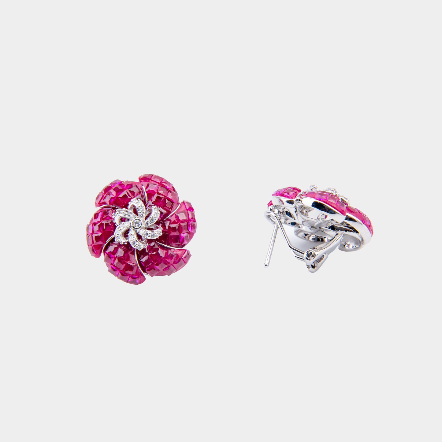 Ruby Rosé Floral Stud Earrings