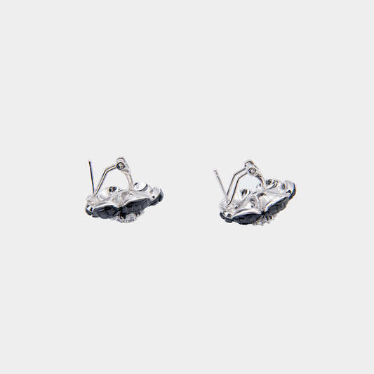 Noir Bloom Floral Stud Earrings