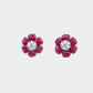 Ruby Royale Floral Stud Earrings
