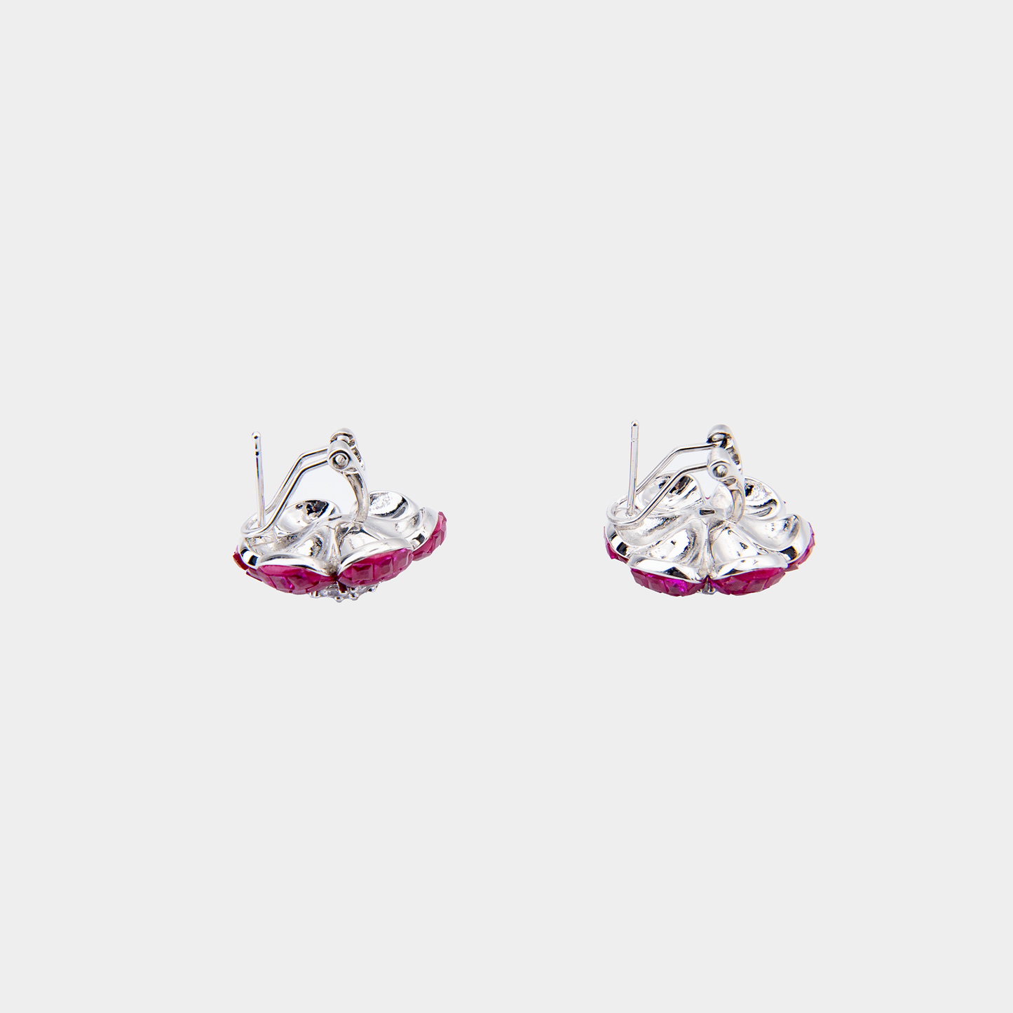 Ruby Royale Floral Stud Earrings
