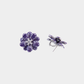 Purple Snowbloom Floral Stud Earrings