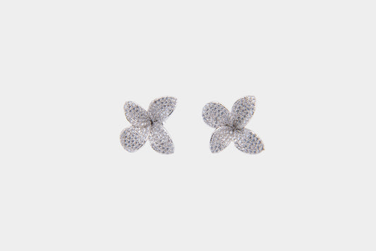 Elegant Four-Petal Flower Stud Earrings