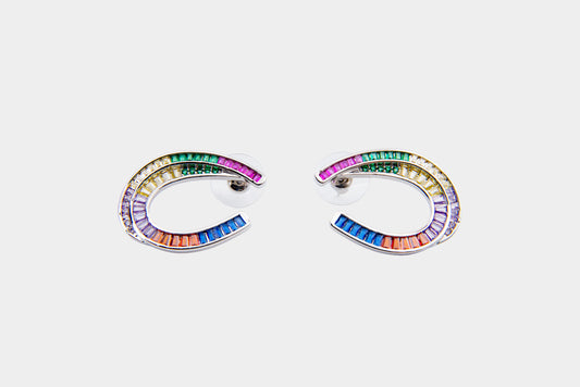 Rainbow Loop Stud Earrings