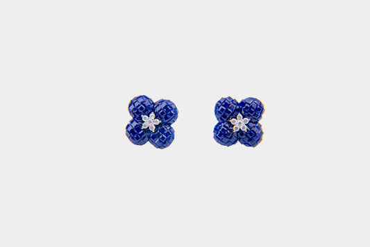 Sapphier Blue Bloom Statement Earrings