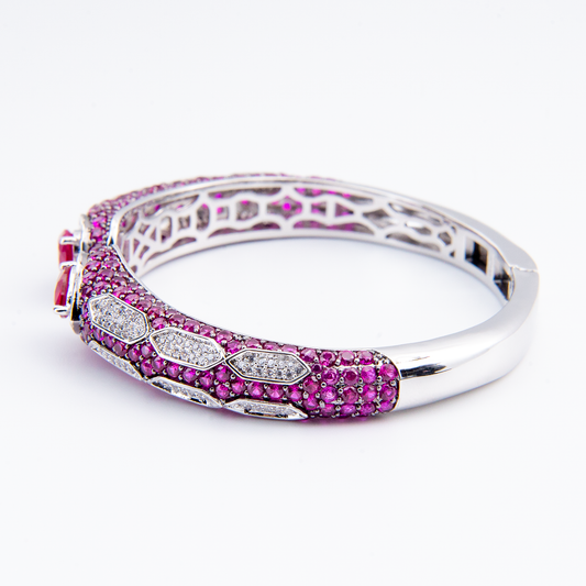 Crimson Mirage Open Cuff Bracelet