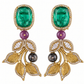 Verdant Gold Leaf Statement Necklace Set