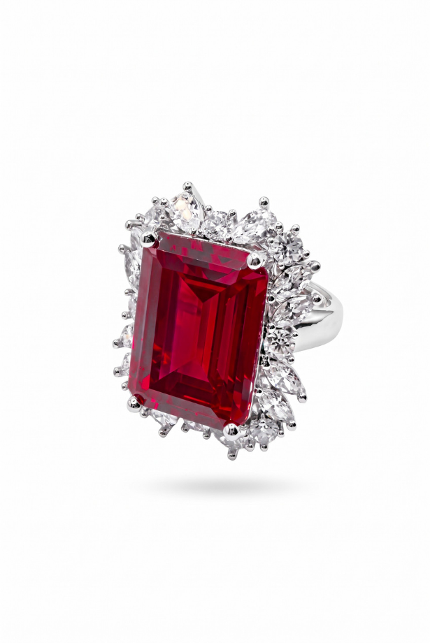 Imperial Ruby Red Doublet Statement Ring