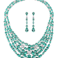 Aqua Cascade Statement Necklace Set