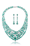 Aqua Cascade Statement Necklace Set