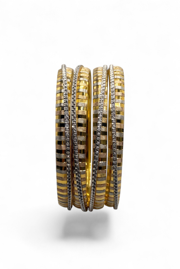 Two-Tone Linear Radiance Bangle Stack