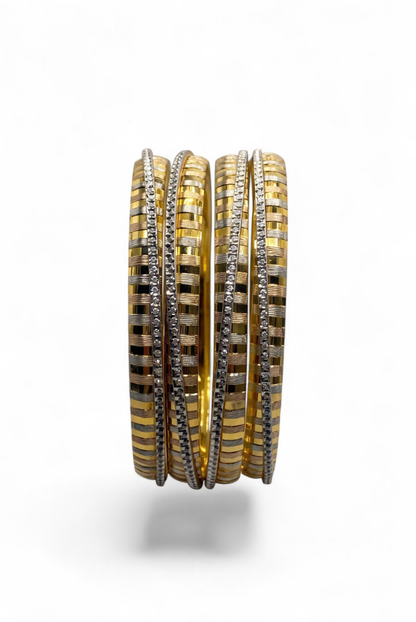 Two-Tone Linear Radiance Bangle Stack