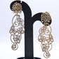 Gold-Toned Encrusted Swirl Chandelier Earrings