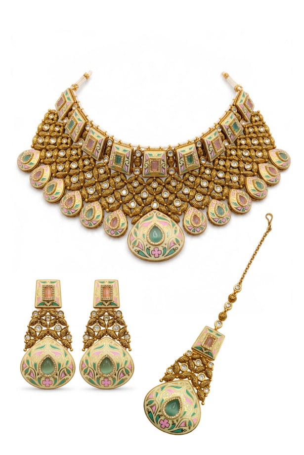 Pastel Palace Meenakari Bridal Set
