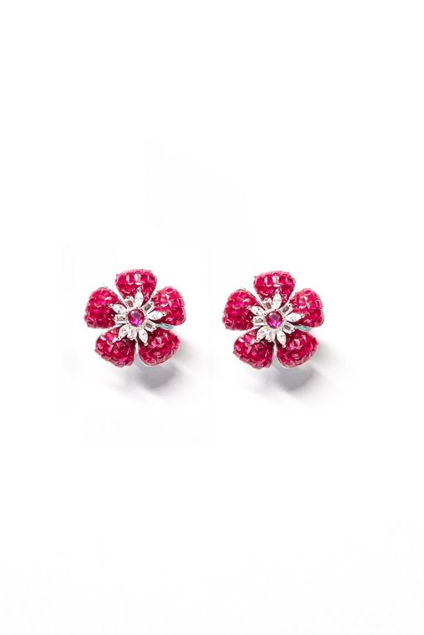 Ruby Blossom Studs
