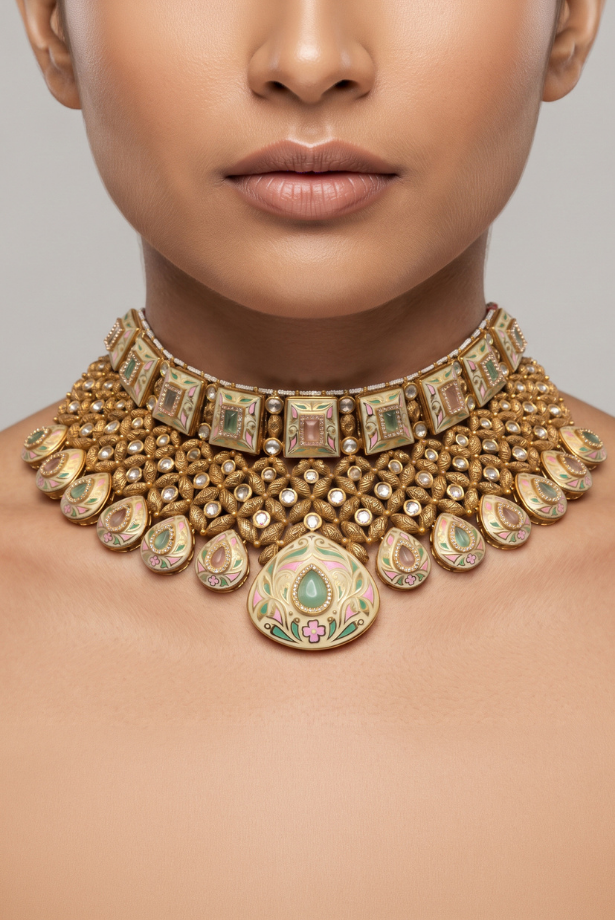 Pastel Palace Meenakari Bridal Set