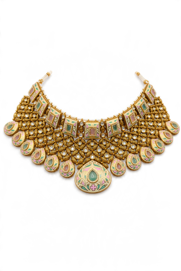Pastel Palace Meenakari Bridal Set