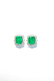 Emerald Cushion Studs