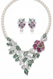 Botanical Bloom Pearl Statement Necklace