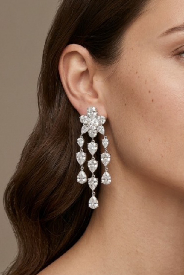 Cascade Fringe Chandelier Earrings