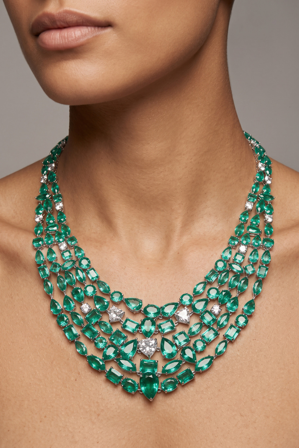 Aqua Cascade Statement Necklace Set