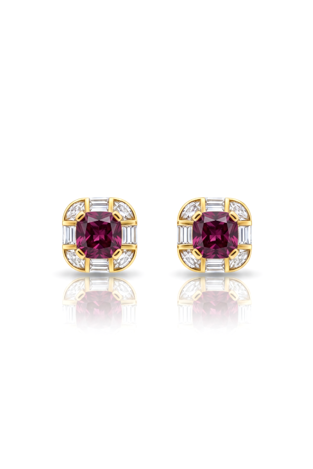 Berry Wine Cushion Statement Studs