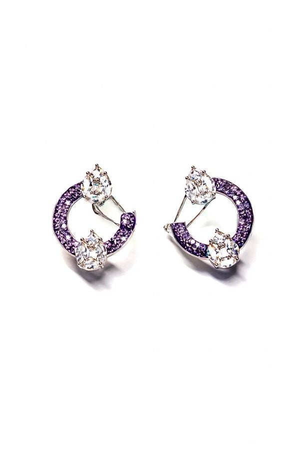 Amethyst Open Hoops
