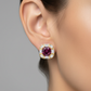 Berry Wine Cushion Statement Studs