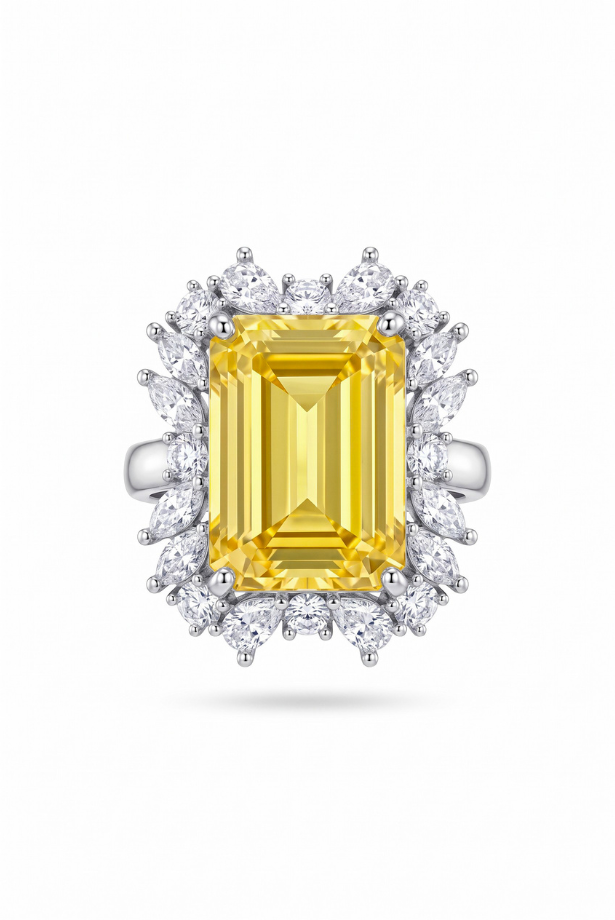 Imperial Citrine Yellow Doublet Statement Ring