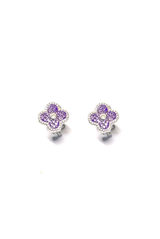 Blue Floral Studs