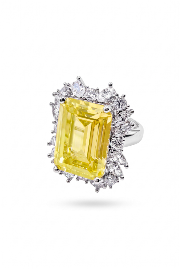 Imperial Citrine Yellow Doublet Statement Ring