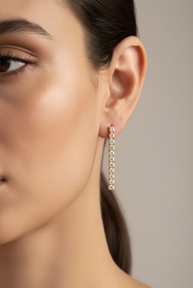 Luxe Silver Tennis Necklace & Earring Set