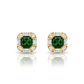 Emerald Green Cushion Statement Studs