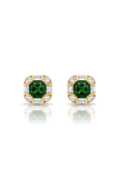 Emerald Green Cushion Statement Studs