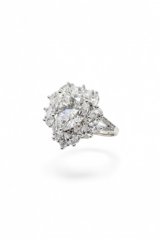 Pear Cluster Halo Ring
