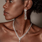 Elegant Teardrop Diamond Necklace and Earring Set