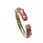 Maroon and Green Enameled Bangle - LABELRM